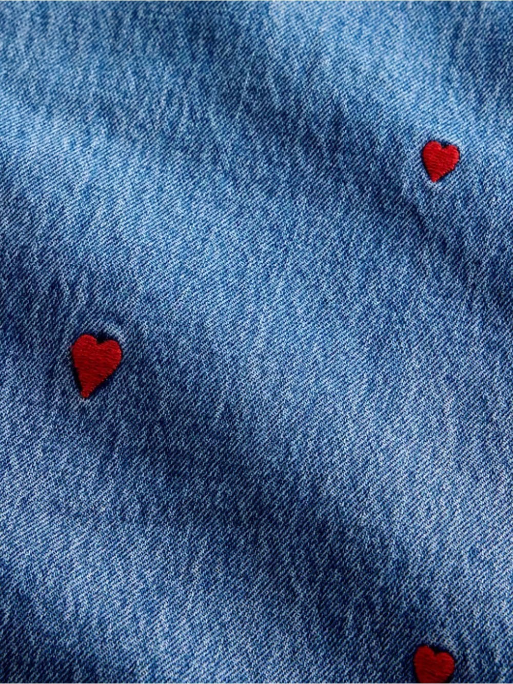 Gap Blue Straight Leg Heart Embroidered Jeans - Picture 6 of 6
